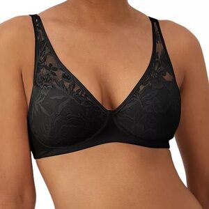 Bali Black Lace NO Underwire Great Support Bra